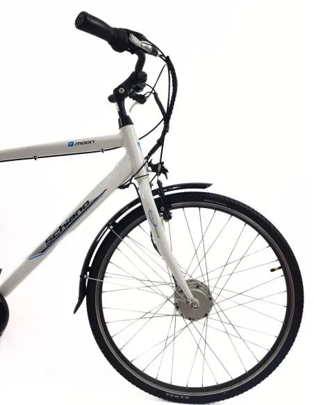 Elektryczny Rower Miejski 28 ALU Oświetlenie Dzwonek Wspomaganie Bagażnik