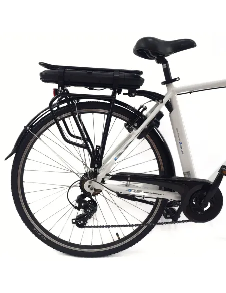Elektryczny Rower Miejski 28 ALU Oświetlenie Dzwonek Wspomaganie Bagażnik
