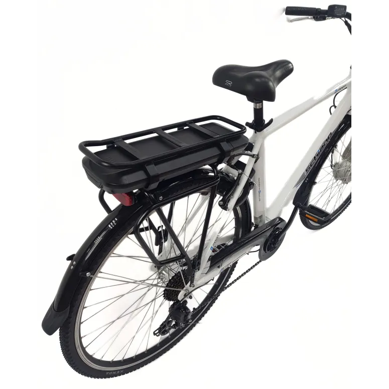 Elektryczny Rower Miejski 28 ALU Oświetlenie Dzwonek Wspomaganie Bagażnik
