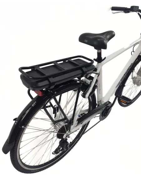 Elektryczny Rower Miejski 28 ALU Oświetlenie Dzwonek Wspomaganie Bagażnik