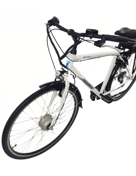 Elektryczny Rower Miejski 28 ALU Oświetlenie Dzwonek Wspomaganie Bagażnik