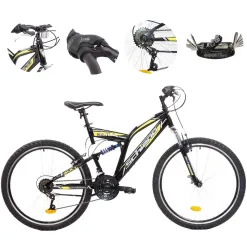 Rower Górski 26 Młodzieżowy Stal Pełna Amortyzacja Dzwonek Stopka Odblaski