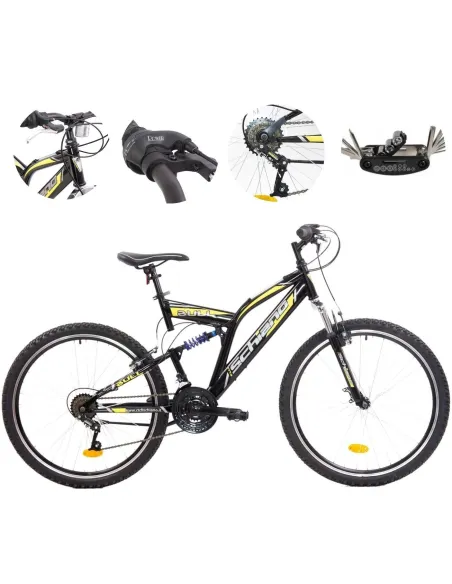 Rower Górski 26 Młodzieżowy Stal Pełna Amortyzacja Dzwonek Stopka Odblaski