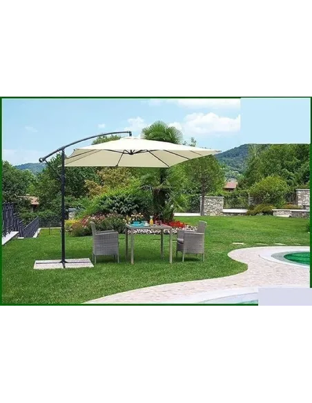 Parasol Ogrodowy Megashopitalia 3x3 Duży Składany Solidny Z Wysięgnikiem