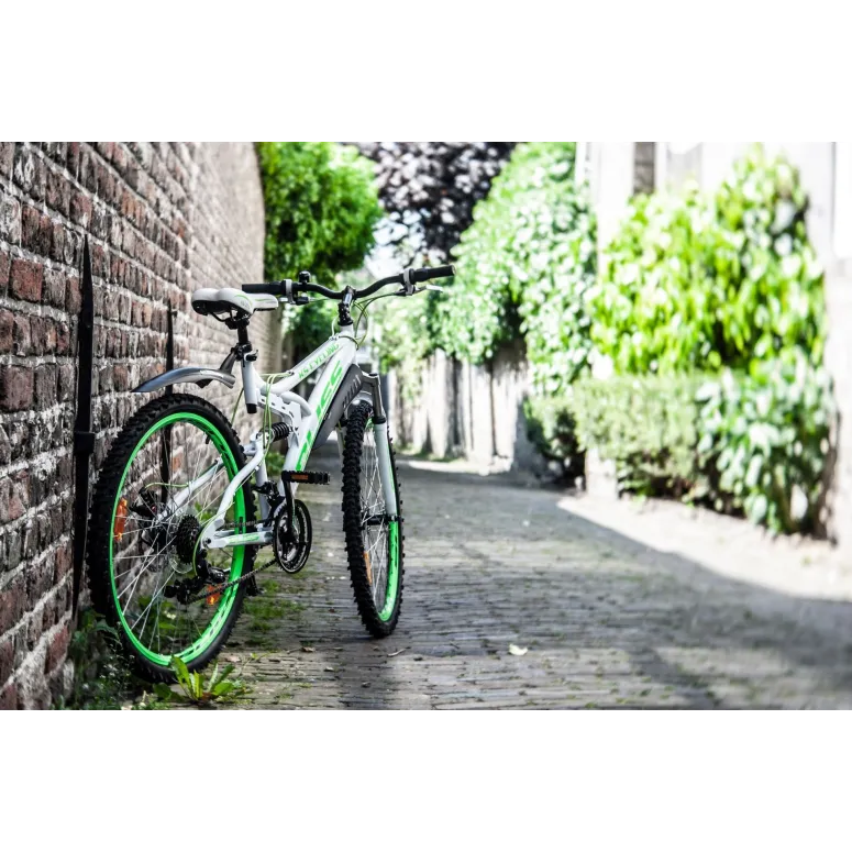 Rower Górski 26 Młodzieżowy Pełna Amortyzacja Tarcze Dzwonek Stal Shimano