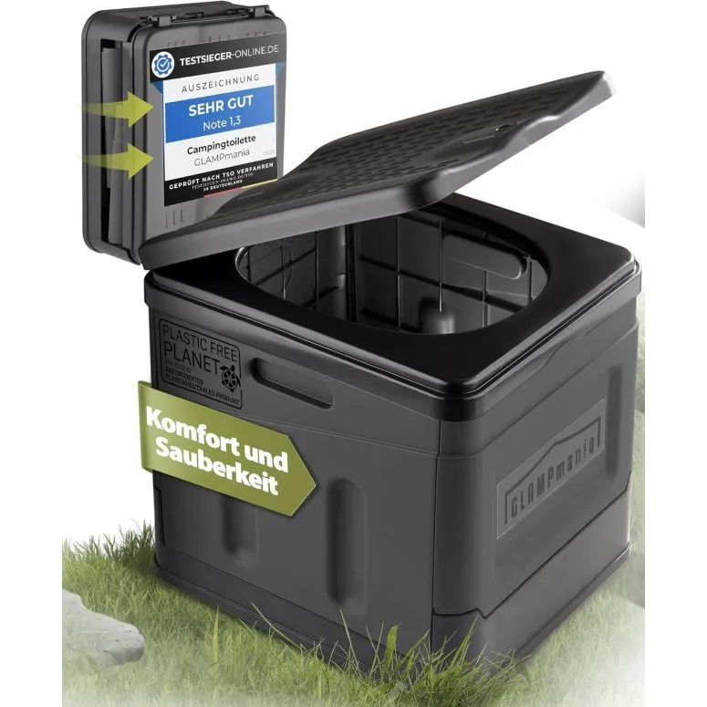 Toaleta Turystyczna Przenośna Kempingowa Mobilne WC Na Działkę Czarna 30L