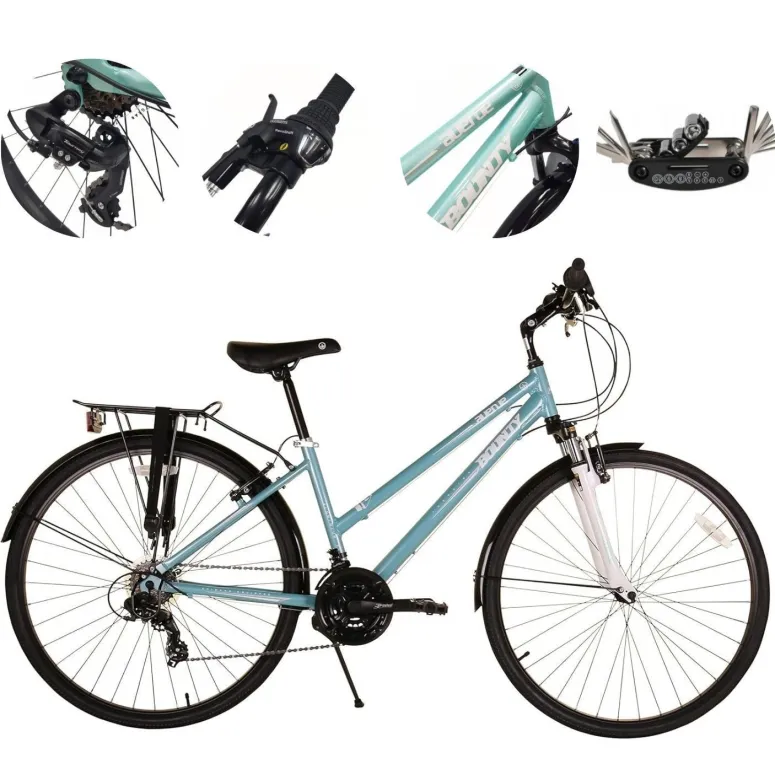 Rower Trekkingowy 28 ALU Damski Błotniki Dzwonek Bagażnik Odblaski Stopka