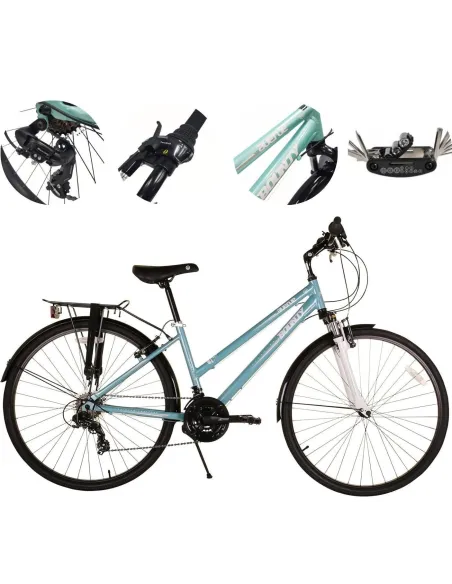 Rower Trekkingowy 28 ALU Damski Błotniki Dzwonek Bagażnik Odblaski Stopka