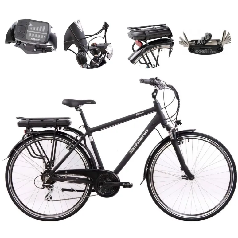 Elektryczny Rower Trekkingowy 28 ALU Wspomaganie Bagażnik Światła Dzwonek