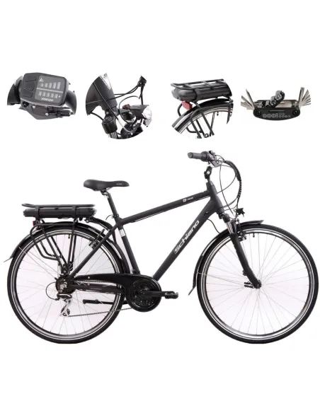 Elektryczny Rower Trekkingowy 28 ALU Wspomaganie Bagażnik Światła Dzwonek