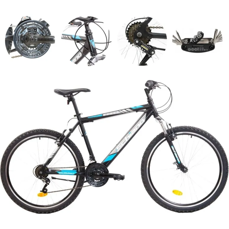 Rower Górski 26 ALU MTB Hardtail Damski Męski Młodzież Amortyzacja Stopka