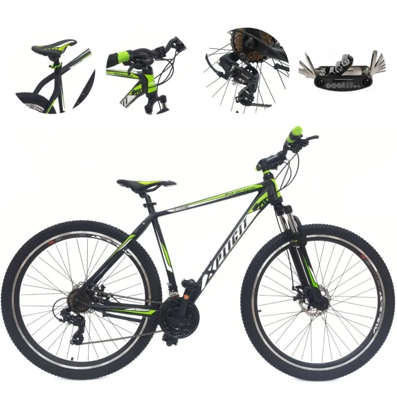 Rower Górski MTB 29 Hardtail Męski Cyngle Dzwonek Stopka Tarcze Odblaski