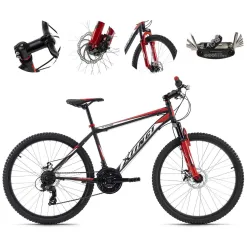 Rower Górski 26 Stal Młodzieżowy MTB Hardtail Tarcze Amortyzacja Dzwonek