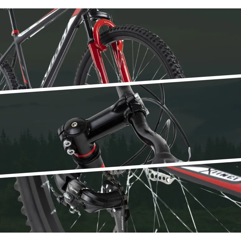 Rower Górski 26 Stal Młodzieżowy MTB Hardtail Tarcze Amortyzacja Dzwonek