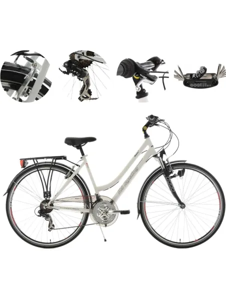 Rower Trekkingowy 28 Damski Revo Bagażnik Światła Dzwonek Stopka Błotniki