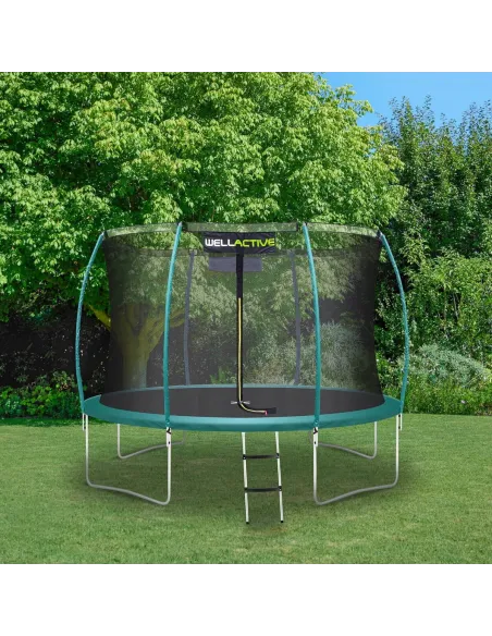 Trampolina Ogrodowa Wellactive Advanced Okrągła Z Drabinką 244cm 100 kg