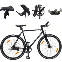 Rower Ostre Koło 28 Stal Dual Pivot Jednobiegowy Dzwonek Odblaski