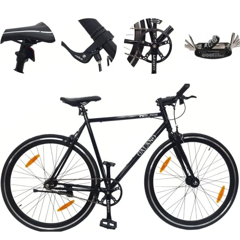 Rower Ostre Koło 28 Stal Dual Pivot Jednobiegowy Dzwonek Odblaski