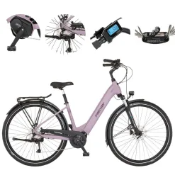 Elektryczny Rower Miejski 28 Fischer ALU Damski Hydraulika Acera Światła