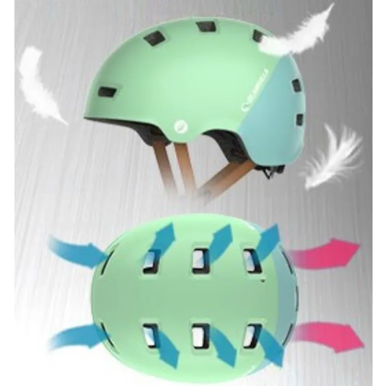 Kask Rowerowy GLAMVILLA Unisex Lekki Akcesoria Niebiesko-Zielony r. S 48-53