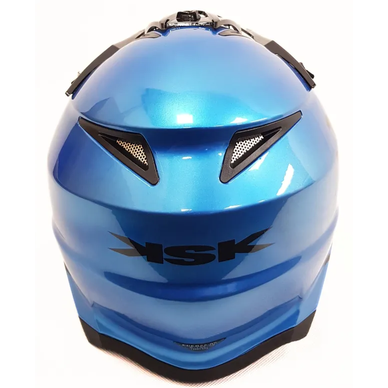 Kask Motocyklowy Cross Enduro KSK Mud Décoré Czarno-Niebieski r. S (55-56)