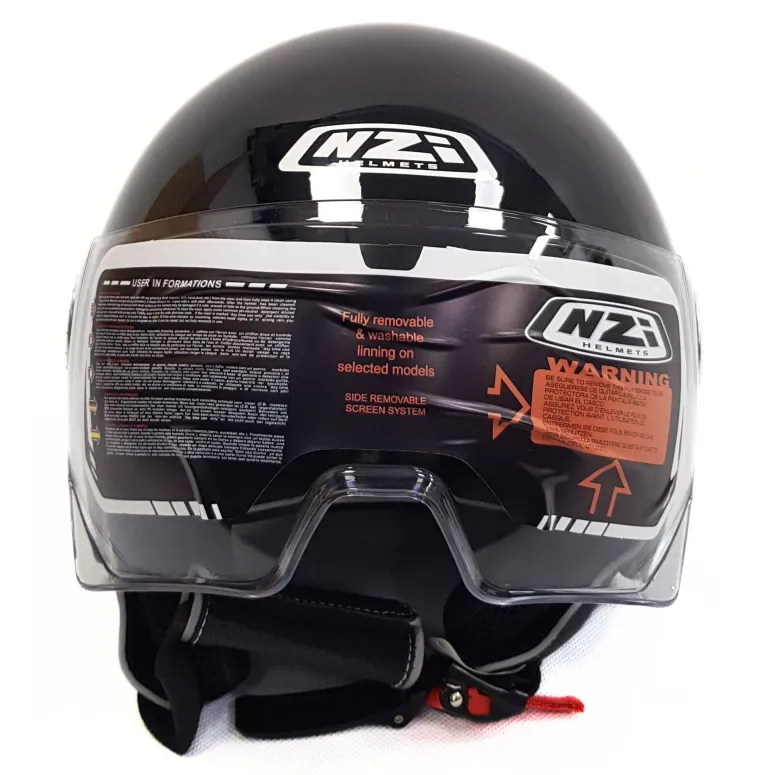 Kask Motocyklowy Męski NZI Vintage 3 Otwarty Czarny Błyszczący EPS r. XL