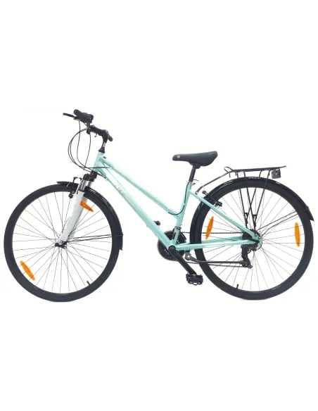 Rower Trekkingowy Damski 28 Aluminium Błotniki Odblaski Dzwonek Bagażnik