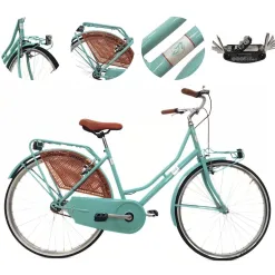 Miejski Rower Damski 26 Młodzieżowy Vintage Bagażnik Oświetlenie Holenderka