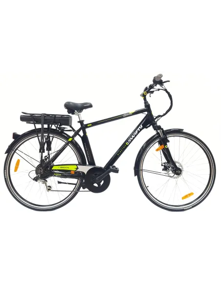 Elektryczny Rower Miejski 28 Męski ALU Revo Wspomaganie Bagażnik Światła