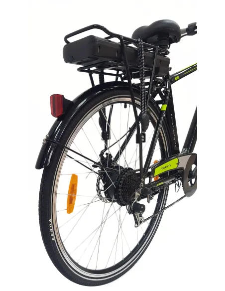 Elektryczny Rower Miejski 28 Męski ALU Revo Wspomaganie Bagażnik Światła