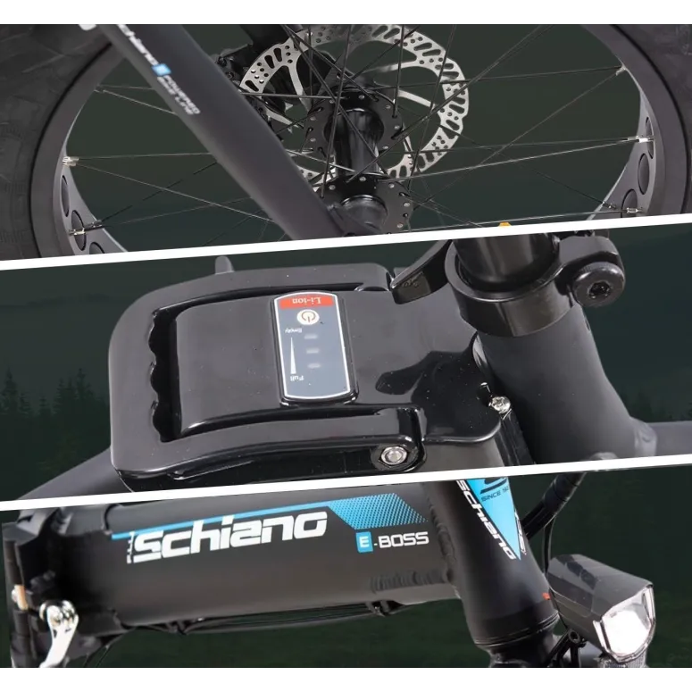 Elektryczny Rower Składany 20 Fatbike ALU Błotniki Światła Dzwonek Stopka