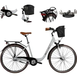 Rower Miejski 28 Damski Alu Nexus 3 Dynamo Światła Dzwonek Koszyk Bagażnik