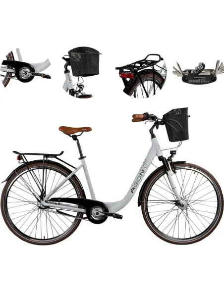 Rower Miejski 28 Damski Alu Nexus 3 Dynamo Światła Dzwonek Koszyk Bagażnik