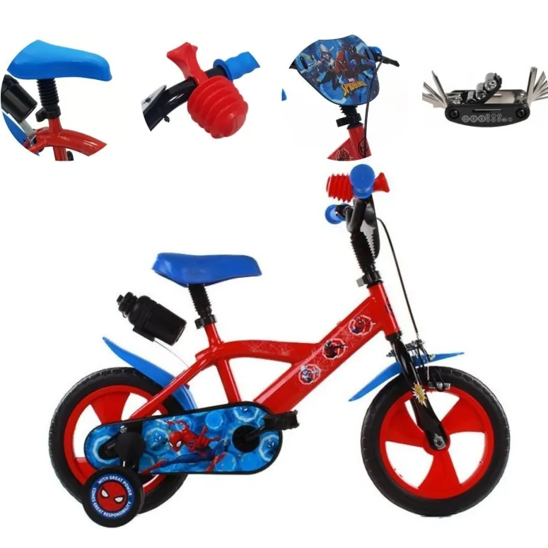Rower Dziecięcy 12 Stal Ubrake Błotniki Bidon Tarcza Kółka Boczne Chłopięcy