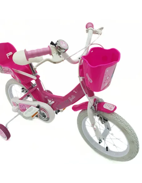 Rower Dziecięcy 14 Dziewczęcy Stal Kółka Boczne Bagażnik Na Lalki Dzwonek