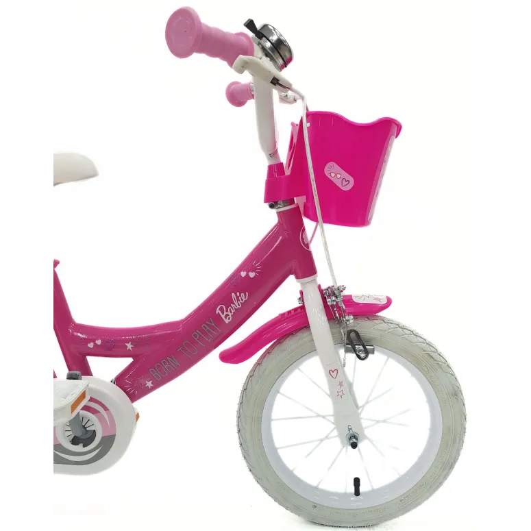Rower Dziecięcy 14 Dziewczęcy Stal Kółka Boczne Bagażnik Na Lalki Dzwonek