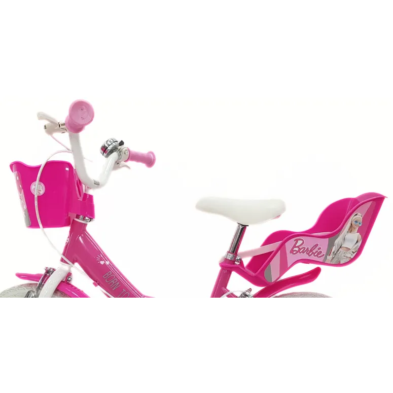 Rower Dziecięcy 14 Dziewczęcy Stal Kółka Boczne Bagażnik Na Lalki Dzwonek