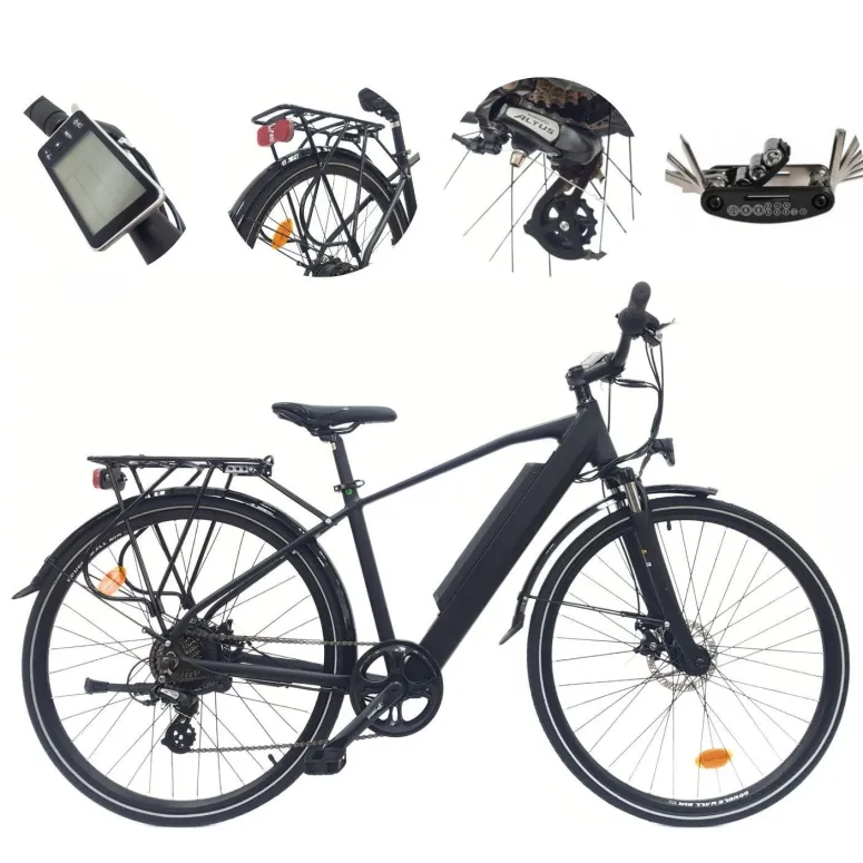 Elektryczny Rower Trekkingowy 28 Wspomaganie Światła Dzwonek Stopka Bagaż