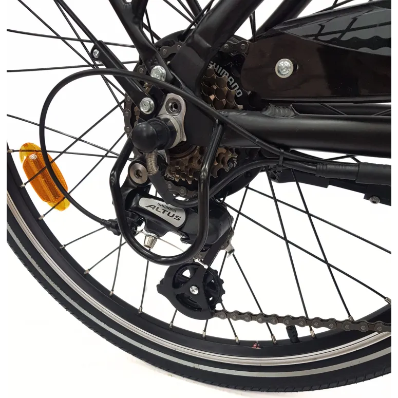 Elektryczny Rower Miejski 24 Alu Revo Altus 7-biegów Światła Odblaski 250W