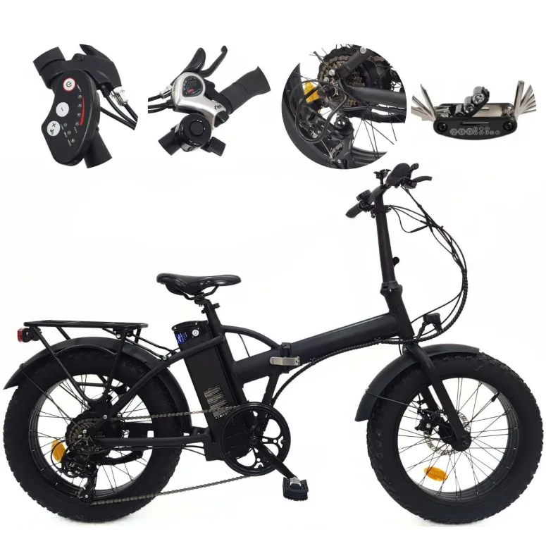 Elektryczny Rower Fatbike 20 Stal 25 km/h Męski Damski 40 km 250 W Składany