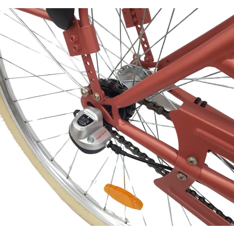 Rower Miejski Damski Retro 28 Shimano Nexus 3 Biegi Koszyk Światła Kontra