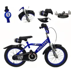 Rower Dziecięcy 16 Chłopięcy Policja Błotniki Dzwonek Bidon Stopka Osłona