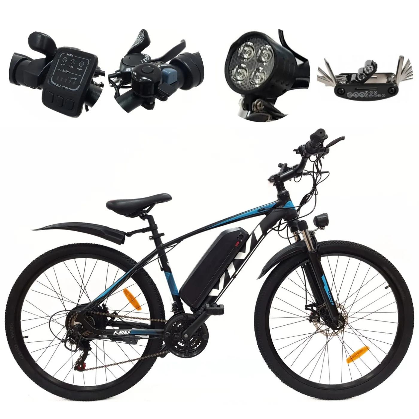 Elektryczny Rower Górski 27,5 Alu Tarcze Dźwignie 21-biegów 250W 10,4Ah 36V