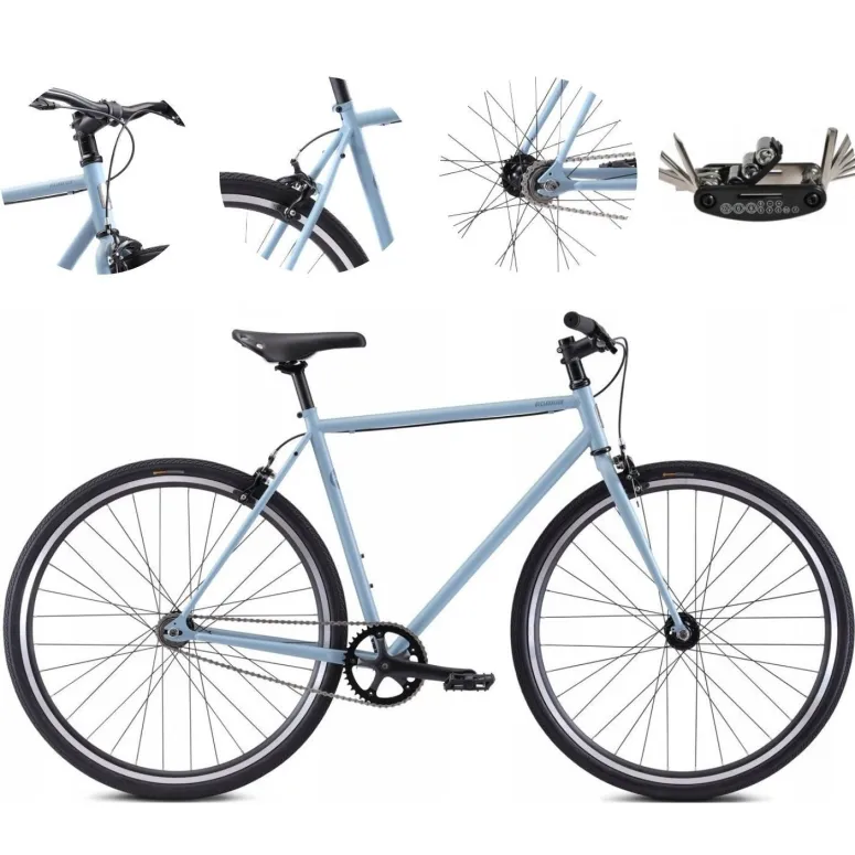 Rower Ostre Koło 28 Miejski U-Brake Singlespeed Odblaski Lekki Uniwersalny