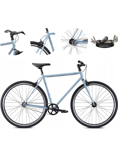 Rower Ostre Koło 28 Miejski U-Brake Singlespeed Odblaski Lekki Uniwersalny