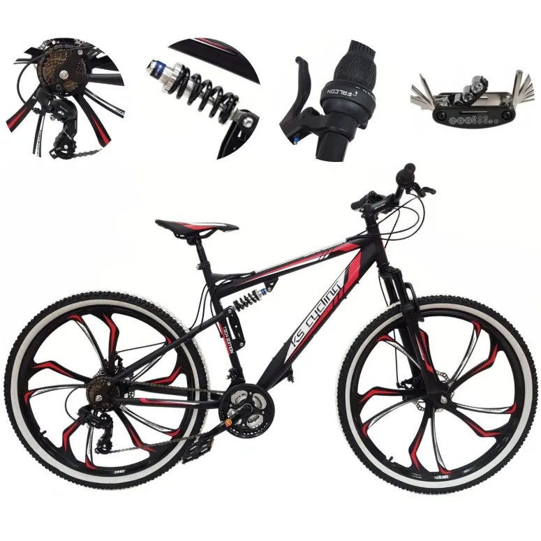 Rower Górski MTB 27,5 Stal Młodzieżowy 21 Biegów 10 Szprych Tarcze Dzwonek