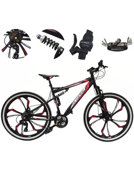 Rower Górski MTB 27,5 Stal Młodzieżowy 21 Biegów 10 Szprych Tarcze Dzwonek