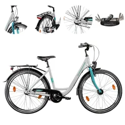 Rower Miejski Damski Dziewczęcy 26 Shimano Nexus 3 Biegi Kontra Dynamo