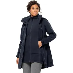 Kurtka Damska Zimowa Jack Wolfskin Ottawa Coat 3 W 1 Wodoodporna Bluesign S