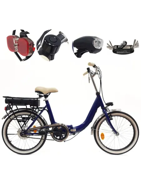 Elektryczny Rower Miejski 20 Stal V-brake 250W 24V 7.8Ah Składany Światła